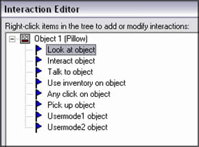 Tutorial AGS, Parte VI: Listador de interacciones en el editor de interacciones