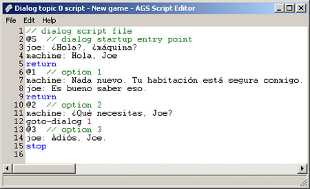 Dialog Script Window