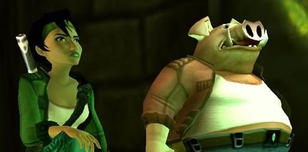 Beyond Good & Evil screenshot: Jade and Pey’j