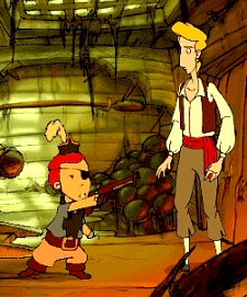 Monkey Island 3 screenshot: Wally and Guybrush