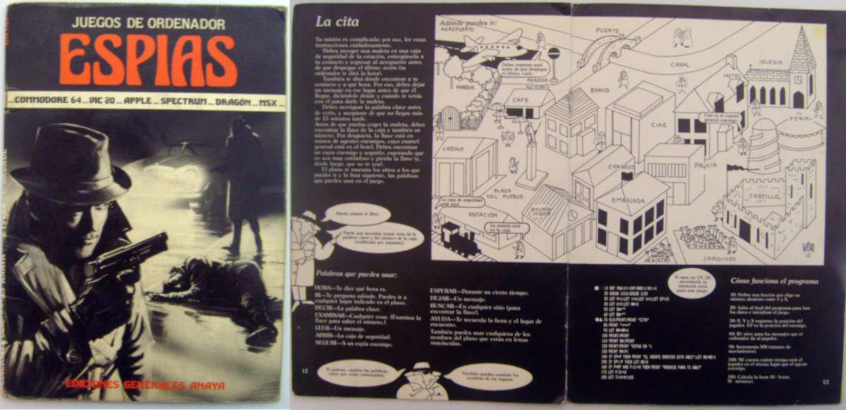 Juegos de ordenador: Espías, portada y listado